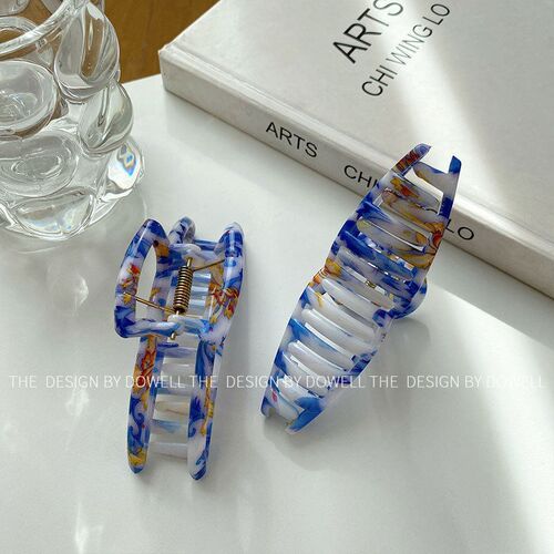 Blue and white porcelain country tide style grab clip female