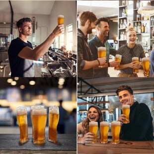Scheidbare 4 Deel Grote Capaciteit Dikke Bier Mok Glazen Bek
