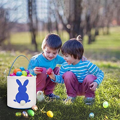 Durable Easter Basket Jute Burlap Kid Gift with Bunny Ear Si