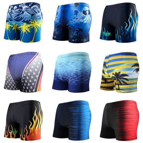 Multi Prints Men Elastic Swimming Trunk Swimwear Beach Swim