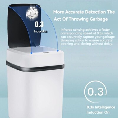 13/15L Automatic Smart Trash Can Kitchen Bathroom Waste Bin