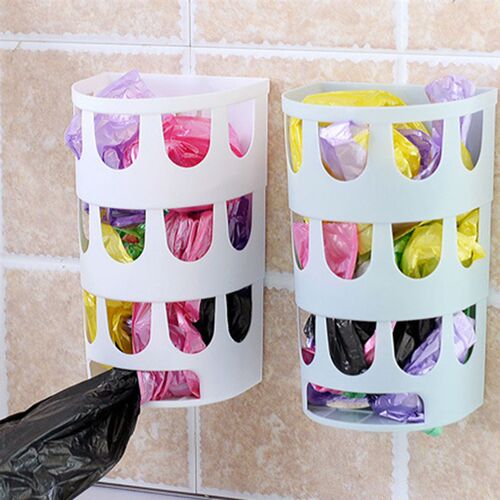 Newest Hanging Storage Bag Plastic Bag Holder Wall-Mounted G