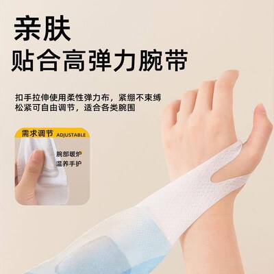 Wrist heat patch with moxibustion, wrist support for hand te