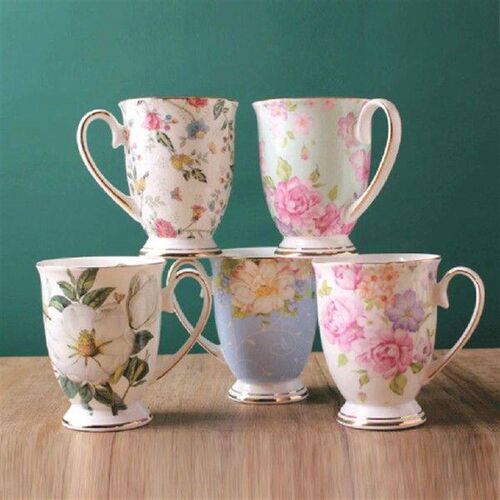 Flower Mug Coffee Milk Water Ceramic Mugs Cup Office