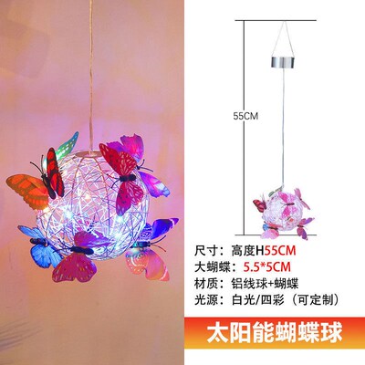 Led Solar Butterfly Hanging ree Ball Outdoor urtyard Garden