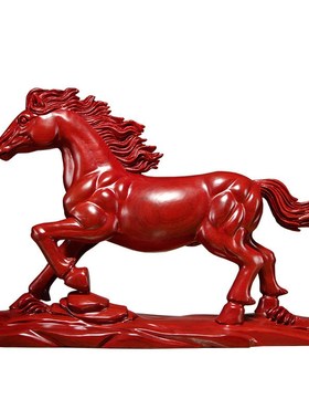 木雕马摆件十二生肖木马到成功家居客厅办公室装饰工艺品开业送礼
