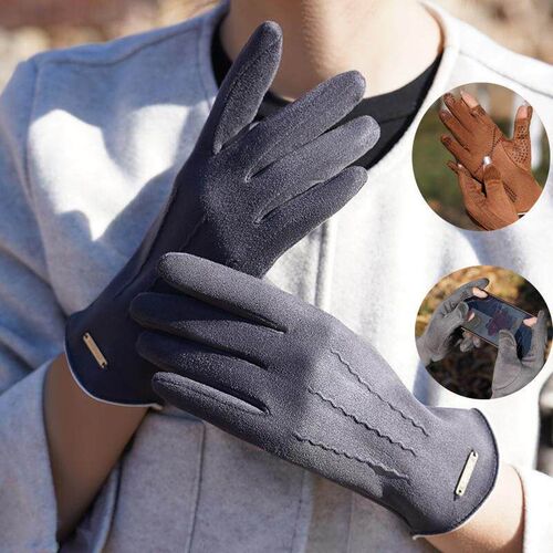 Women Autumn Winter Keep Warm Touch Screen Thin Solid Simple