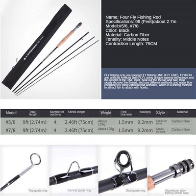 Fly Fishing Rod Reel Bag Lure Set 9ft 2.74m 4/5 5/6 6/7 7/8