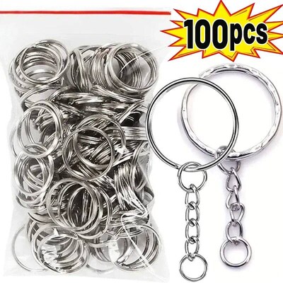 Metal Blank Keyring Keychain Split Rings Keyfob Key Rings Lo