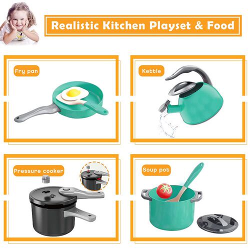 Kids Kitchen Toy Accessories Toddler Pretend Cooking Playset