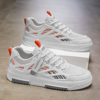 2025 Breathable Mesh Shoes Mens rendy All-match White Shoes