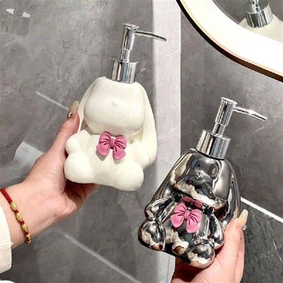 Cute Rabbit Liquid Soap Dispensers Separate Bottles Shower