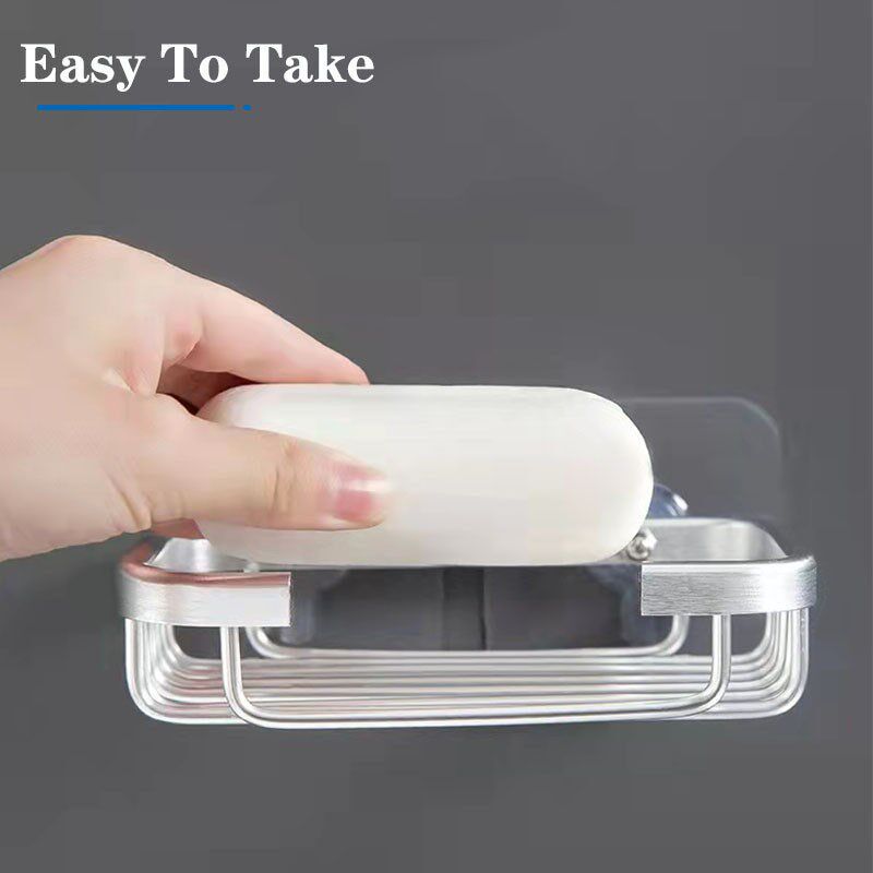 Wall Mounted Bathroom Soap Dish Holder Kitchen Sponge Storag图片