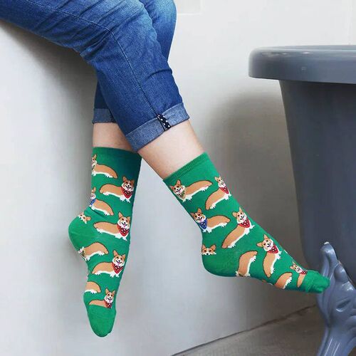 Hot Sale Colorful Womens Cotton Crew Socks Funny Banana Cat