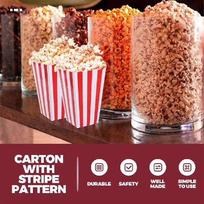 10 Pcs Popcorn Carton Containers Classic Red Boxes for