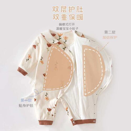 Newborn Clothes Autumn and Winter Thickened Cotton-quilted B