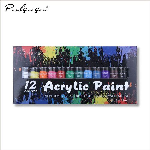 Acrylic Paints Set - 12/24 Colors 12ml Art Painting Kit Supp