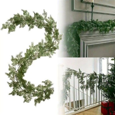 180cm/190cm Artificial Pine Wreath Green Staircase Ornament