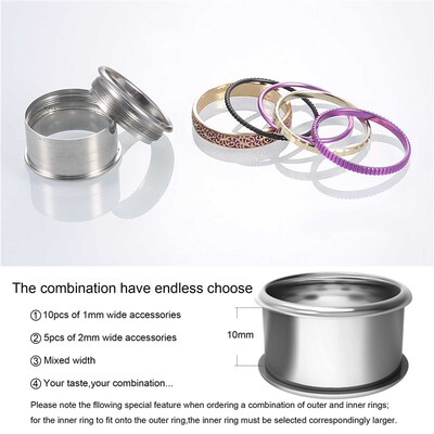 Koaem 5 Pieces Accessories Mix Aluminum and Copper Rings Wom