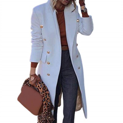 2023 New Autumn Winter Women woolen Lapel Coats Solid