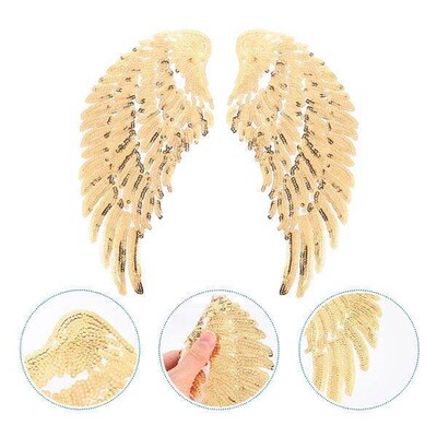 Angel Wings Sequin Patch Cloth Bling DIY Sewing Accessories