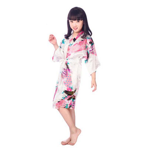 Wholesale Childs Satin Kimono Robes for Girls Kids Floral S