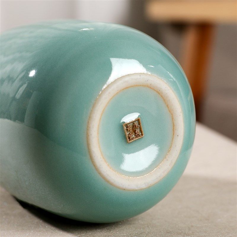 亲居丰盈瓶青瓷花瓶创意现代家居客厅装饰品中式插花陶瓷小花器,家居饰品,花瓶,淘宝优惠券,粉丝福利购,淘宝优惠卷