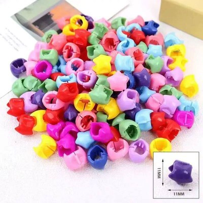 100Pcs Colorful Small Girls Hair Clips Cute Flower Star Hair