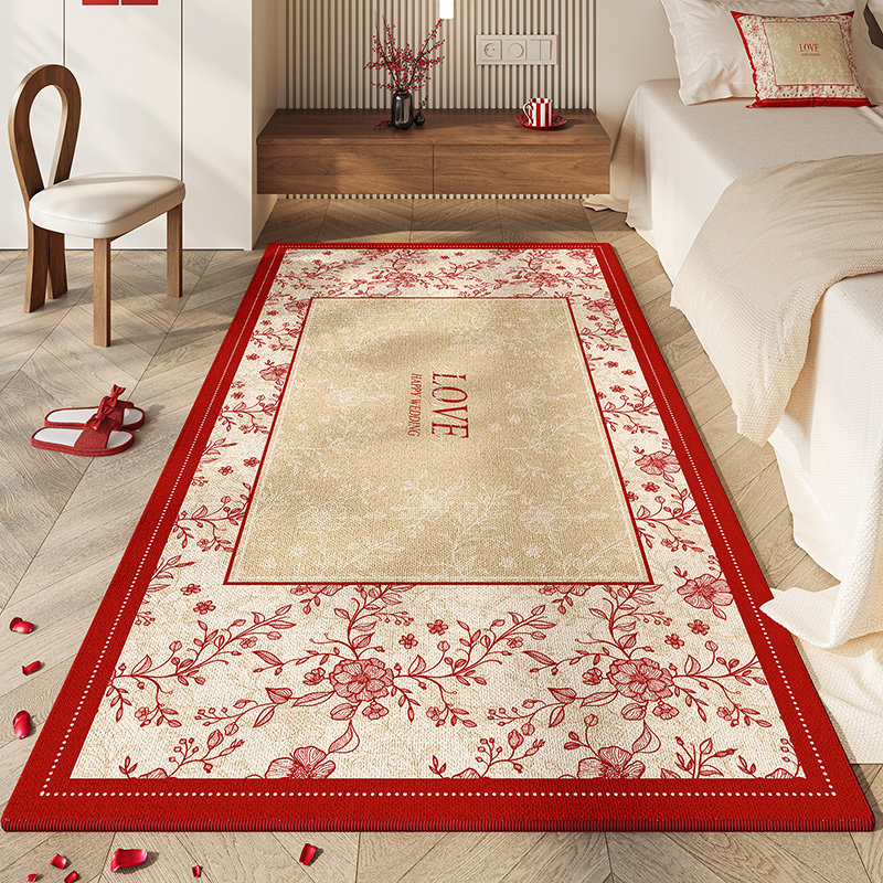 地毯卧室床边毯结婚2024新款免洗可擦房间长条床尾毯耐脏加厚防滑,居家布艺,床边毯,淘宝优惠券,粉丝福利购,淘宝优惠卷