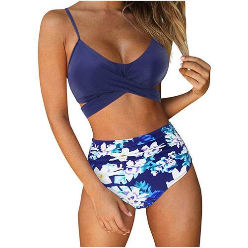 Swimsuit split swimsuit high waist cross two