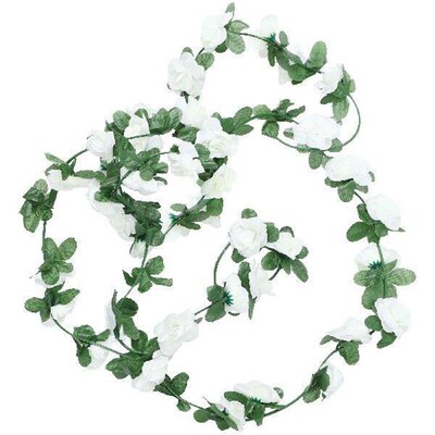 Simulated Rose Rattan Vine Garland Artificial Plant