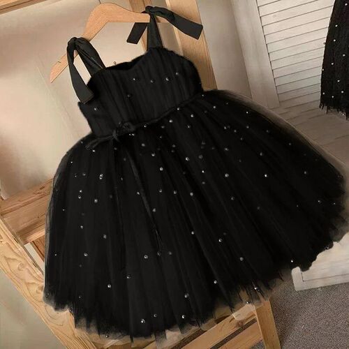 Summer Girl Tulle Dress Princess Party Tutu Fluffy Pearl Dre