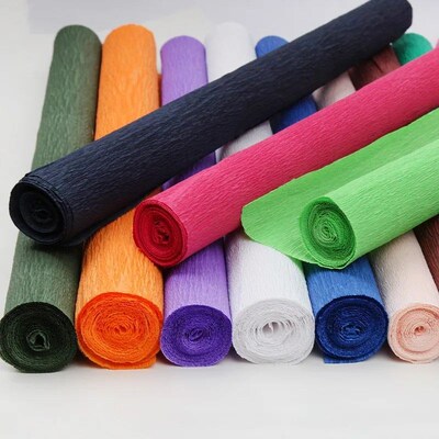 50x250cm Colored Crepe Paper Roll Origami Crinkled Crepe Pap