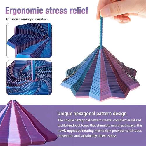3D Printed Expanded Sensory Fidget Star,Easy-Grip Handles, W