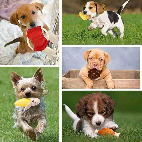 Dog Plush Squeaks Toys Interactive Chew Toy Puppy Cat Chihua