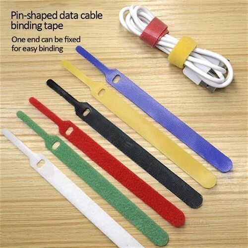 50pcs T-type Velcro Cable Tie Wire Reusable Cord Organizer W