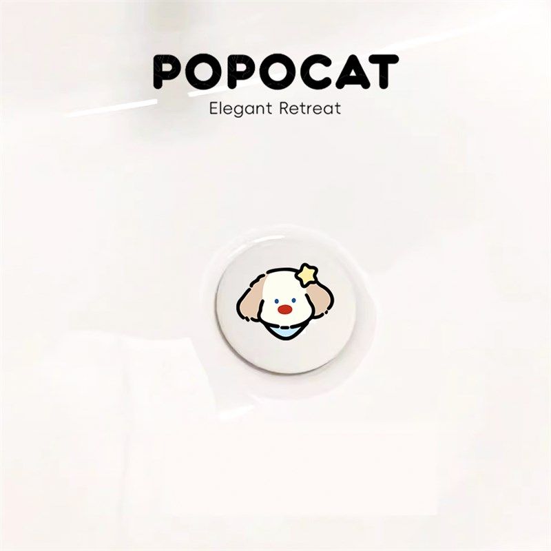 领带小狗小陶瓷洗脸盆卫生间洗手池漏水塞洗脸盆下水器创意弹跳芯,家装主材,下水器,淘宝优惠券,粉丝福利购,淘宝优惠卷