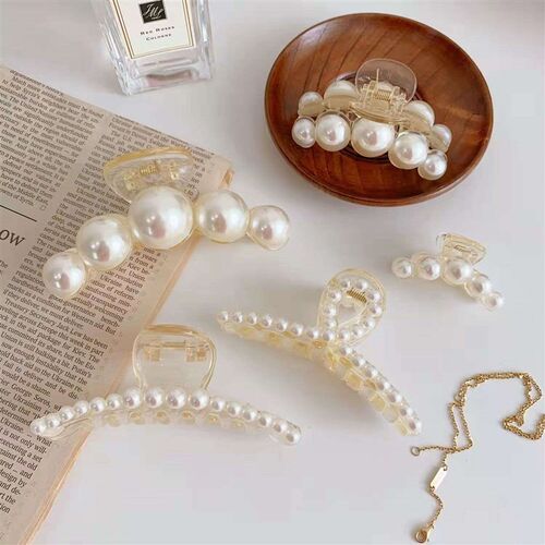 Small Pearl Hairpin Back Head Shower Grab Clip Large Elegant