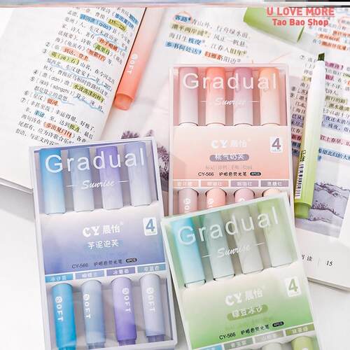 Gradient Eye Protection Oblique Head Highlighter Student Box