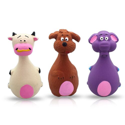 Latex Dog Toys Sound Squeaky Elephant/Cow Animal Chew Pet Ru