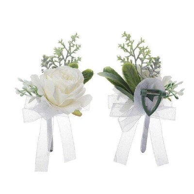 Outdoor Wedding Artificial Rose Wrist Corsage Wristlet