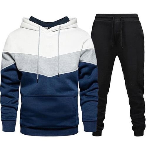 220g Mens Casual European Code Solid Color Set Fleece Loose