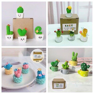 8 style 4pcs/set Resin Succulent Cactus Mini Green Plant