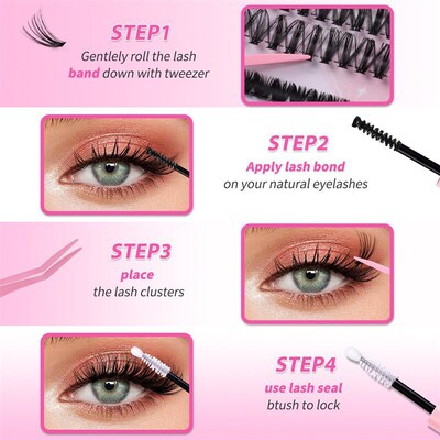 DIY single-tufted natural false eyelashes of 9-16mm 假睫毛