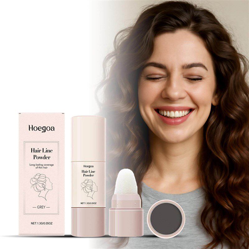 HOEGOA Gray Fluffy Hairline Powder  Portable and Perfect f - 实物图