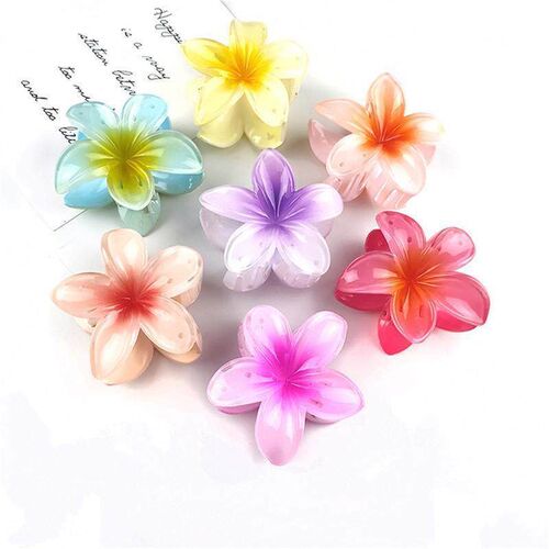 Hair Flower Clip Clips Hawaiian Plumeria Beach Flowers Claw