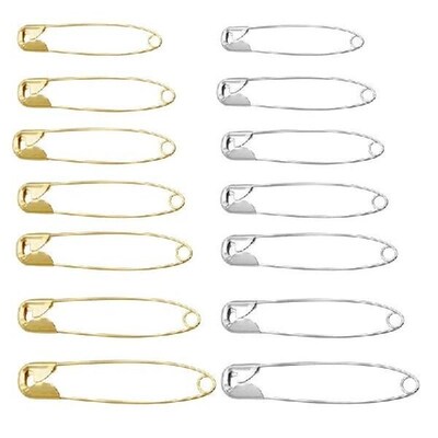 100Pcs Safety Pins Metal Clothing Fastening Clip Pin