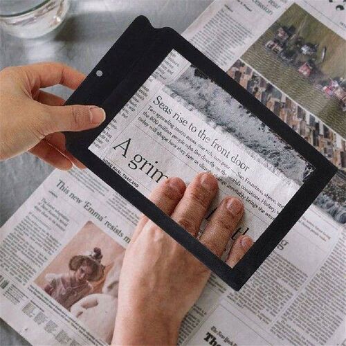 2 Pcs Black Border Magnifying Glass Magnifier for Reading