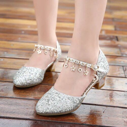 2024 New Girls High Heel Princess Shoes  Crystal Performanc
