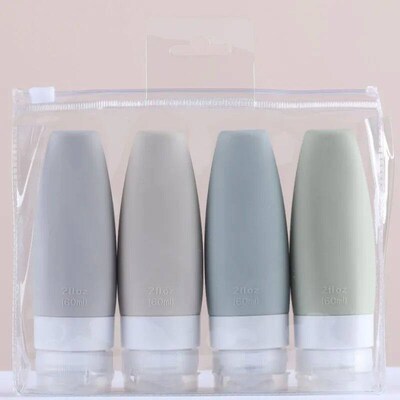 60/90ml Portable Silicone Refillable Bottle Travel Packing L